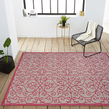 Madrid Vintage Filigree Textured Weave Indoor/outdoor Area Rug